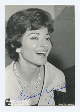 Callas, Maria. (1923–1977) Signed Portrait Photograph, Laughing