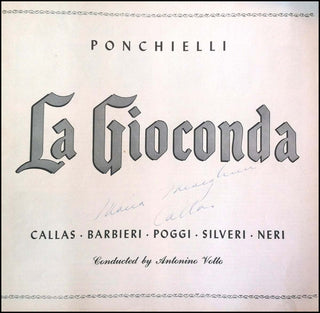 Callas, Maria. (1923–1977) Signed "Gioconda" Libretto