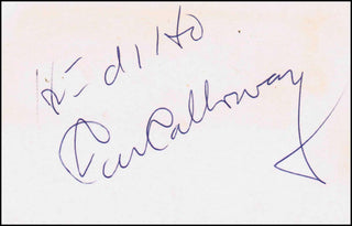 Calloway, Cab. (1907-1994) Autograph Quotation "Hi-di-Ho!"