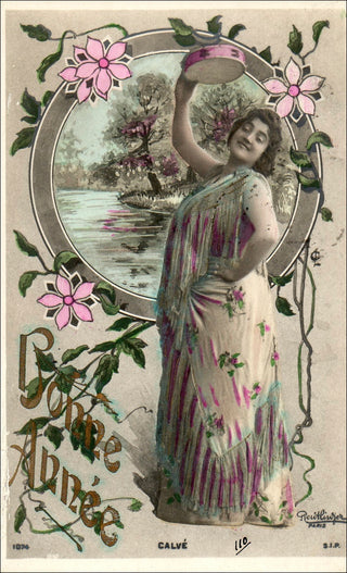 Calvé, Emma. (1858–1942) New Year's Postcard