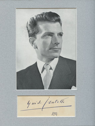 Cantelli, Guido. (1920–1956) Signed Card with Photograph