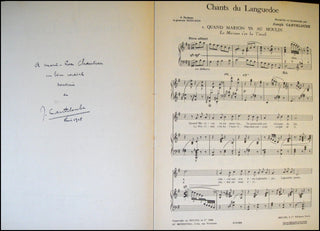 Canteloube, Josephe. (1879-1957) Chants du Languedoc Harmonisés, SIGNED.