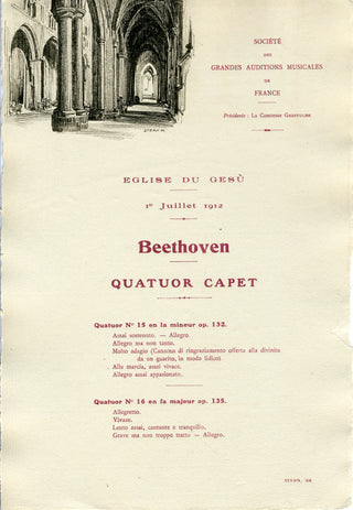 Capet Quartet. (1893-1928) Two Original Concert Programs