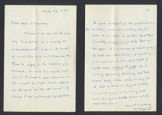 Capote, Truman. (1924–1984) [Silverman, Kenneth. (1936–2017)] "Your style is what seems natural to you" - Autograph Letter to a Younger Writer