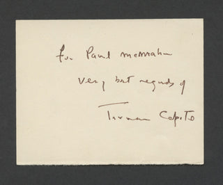 Capote, Truman. (1924–1984) Autograph Signature