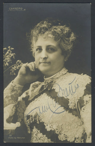 Carreño, Theresa. (1853–1917) Signed Postcard Photograph