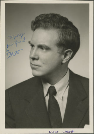 Carter, Elliott. (1908–2012) Signed Photograph