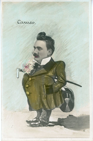 Caruso, Enrico. (1873-1921) Handcolored Caricature Postcard