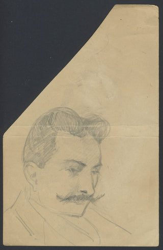 Caruso, Enrico. (1873–1921) [De Castro, Adolphe Danziger. (1859–1959)] Original Portrait Sketch