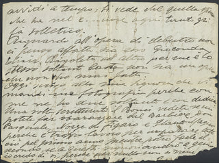 Caruso, Enrico. (1873-1921) "I am, after all, Caruso and he is Bonci and between the two of us there's an abyss" - Autograph Letter about his Metropolitan Opera Debut