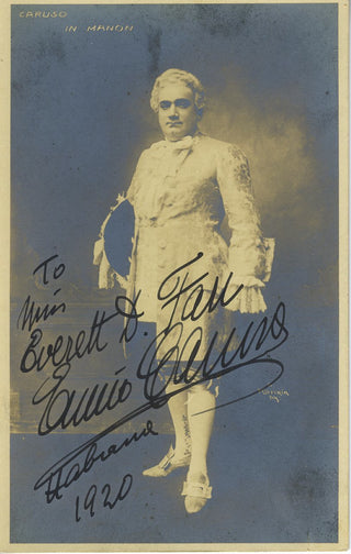 Caruso, Enrico. (1873-1921)  Signed Photograph in "Manon."