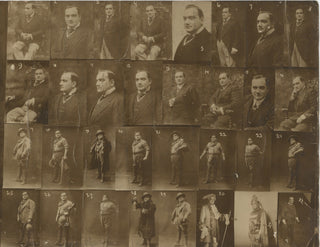 Caruso, Enrico. (1873-1921) [Mishkin, Herman. (1871 - 1948)] Original Mishkin Studio Photograph Selection Sheet with 32 Photographs