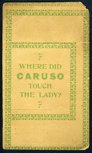 Caruso, Enrico. (1873-1921) Rare Card from the Monkey House Scandal