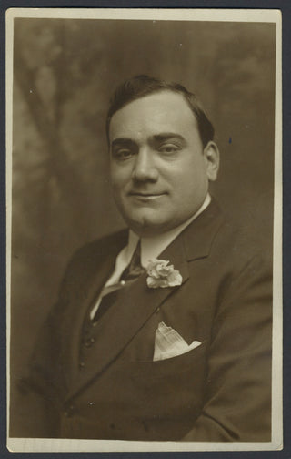 Caruso, Enrico. (1873-1921) Autograph Note on a Postcard Photograph