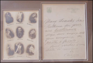 Caruso, Enrico. (1873-1921) Autograph Letter and Photograph Ensemble