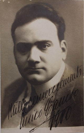 Caruso, Enrico. (1873–1921) "Merry Xmas and Happy New Year" -  Signed Postcard Photograph