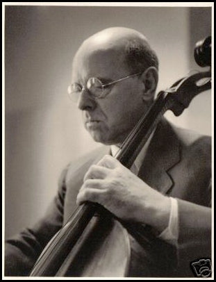 Casals, Pablo. (1876–1973) Beautiful Original Photograph with Cello.