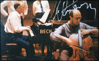 Rostropovich, Mstislav. (1927–2007) Signed Photograph in recital with Richter