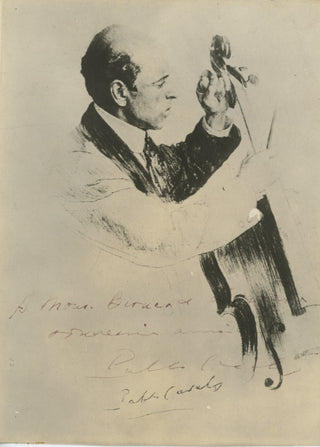 Casals, Pablo. (1876–1973) Signed Portrait Print