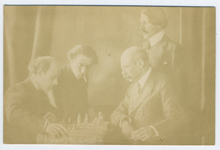 Casals, Pablo. (1876–1973) & Cortot, Alfred. (1877–1962) & Thibaud, Jacques. (1880–1953) & Moór, Emánuel. (1863–1931) Original Photograph Playing Chess