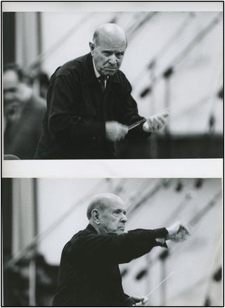 Casals, Pablo. (1876–1973) 2 Beautiful Original Photographs, conducting at the Marlboro Music Festival