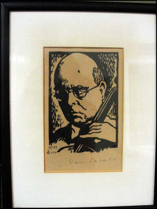 Casals, Pablo. (1876–1973) Signed Woodblock Print