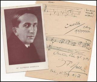 Casella, Alfredo. (1883-1947) Rare AMQS from "La Donna Serpente" together with a Photograph.