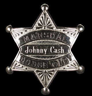 [Jazz & Song] Cash, Johnny. (1932-2003) Johnny Cash's Honorary Dodge City Marshal's Badge