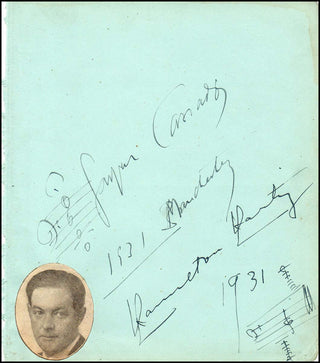 Cassado, Gaspar. (1897–1966) & Harty, Hamilton. (1879–1941) Autograph Musical Quotation