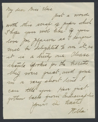 [Jefferson, Joseph. (1829–1905)] Autograph Letter about a Joe Jefferson autograph