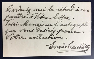 Cecchetti, Enrico. (1850–1928) Autograph Note on a Visiting Card