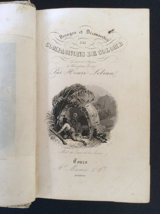 [Cézanne, Paul. (1839–1906)] Irving, Washington. (1783–1859) "Voyages et découvertes des Compagnons de Colomb." - SIGNED BOOK FROM THE LIBRARY OF PAUL CÉZANNE