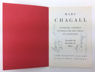 Chagall, Marc. (1887–1985) 1952 Exhibition Catalog - Signed with New Year's Greetings