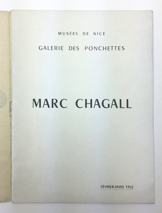 Chagall, Marc. (1887–1985) 1952 Exhibition Catalog - Signed with New Year's Greetings