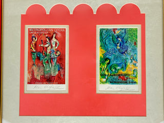 [Metropolitan Opera] Chagall, Marc. (1887–1985) Signed Metropolitan Opera Postcards - Framed Ensemble