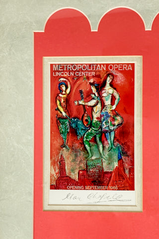 [Metropolitan Opera] Chagall, Marc. (1887–1985) Signed Metropolitan Opera Postcards - Framed Ensemble