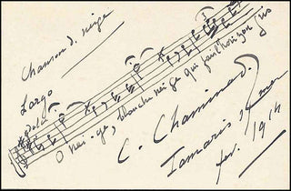 [Holiday] Chaminade, Cecile. (1857–1944) Autograph Musical Quotation - "Chanson de neige."