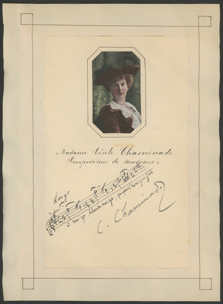 Chaminade, Cecile. (1857–1944) "O neige, blanche neige" - Autograph Musical Quotation