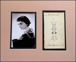 [Literature & Art] Chanel, Gabrielle "Coco." (1883 - 1971) Rare "Ghost" Signature Page