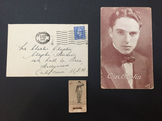 Chaplin, Charlie. (1889–1977) Original Flip Book and Photograph Postcard