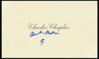 Chaplin, Charlie. (1889-1977) Autograph Signature on Visiting Card