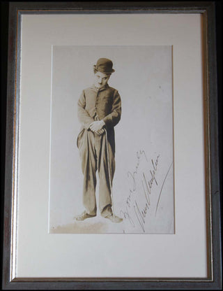 [Film] Chaplin, Charlie. (1889-1977) Signed Photograph as Tramp