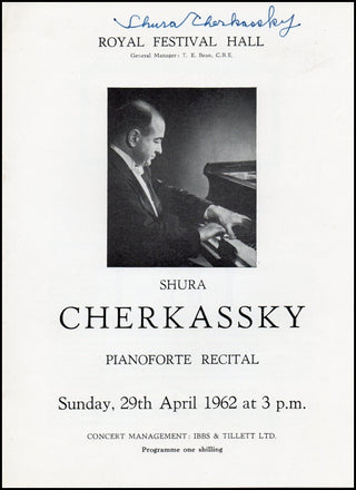 Cherkassky, Shura. (1909- 1995) Signed Photograph