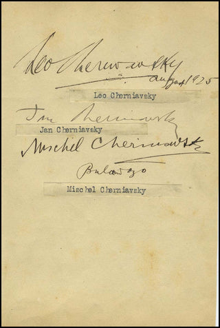 Cherniavsky Trio. (1901 - c. 1917) Autograph Signatures