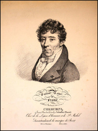 Cherubini, Luigi. (1760 - 1842) [Boilly, Julien-Leopold. (1796 - 1874) Lifetime Lithograph Portrait