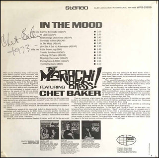 [Jazz & Song] Baker, Chet. (1929 - 1988) "The Mariachi Brass featuring Chet Baker. In The Mood." - Signed LP