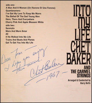 Baker, Chet. (1929 - 1988) "Into My Life" - Signed LP