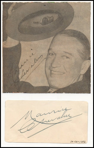 Chevalier, Maurice. (1888-1972) Signed photograph & Signature