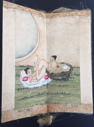 [Chinese Art] [Pillow Book] Gay Chinese Erotic Hand-Painted Accordion Book