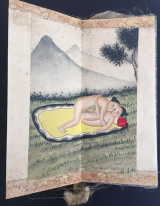 [Chinese Art] [Pillow Book] Gay Chinese Erotic Hand-Painted Accordion Book